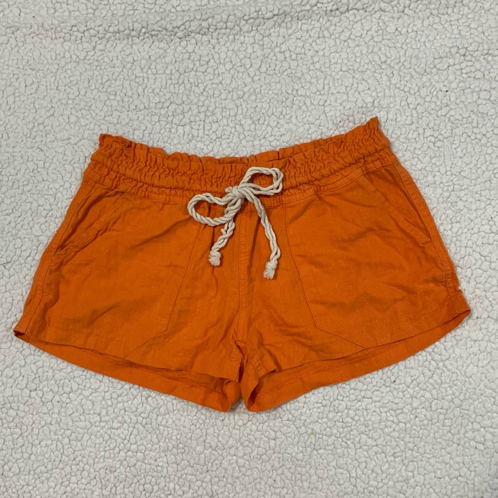 ROXY Orange Linen Blend Oceanside Beach Shorts Large ARJNS03007 NLE0 - Picture 5 of 14